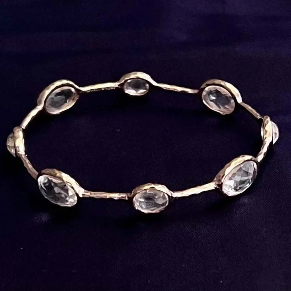 $1195 IPPOLITA 18k ROSE Gold Sterling Silver Rock Candy Quartz Bangle Bracelet - Picture 6 of 6